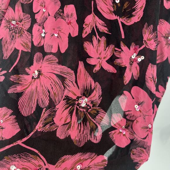 Y2K Sheer Midi Babydoll Dress Floral Sequin Asymmetric Hem Boho Festival Lace - Picture 7 of 10